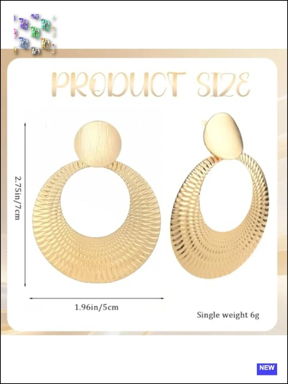 Big Drop Geometric Disc Dangle Earrings for Women Gold Plated Hypoallergenic